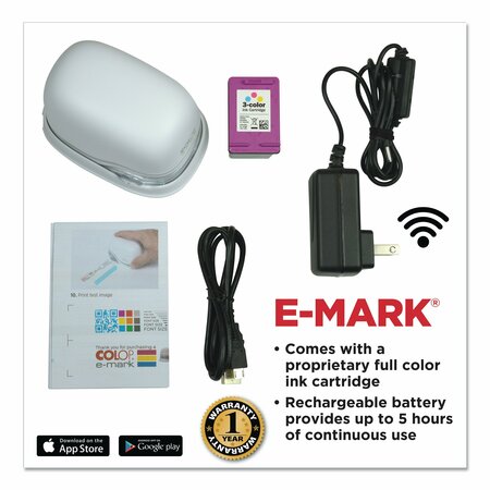 Colop E-Mark Digital Marking Device, Customizable Size and Message with Images, Wht 039201